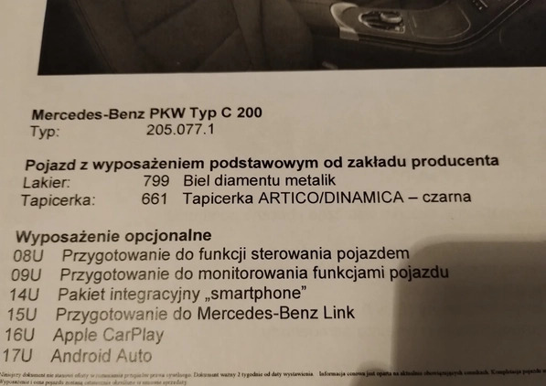 Mercedes-Benz Klasa C cena 123456 przebieg: 70433, rok produkcji 2019 z Józefów małe 46